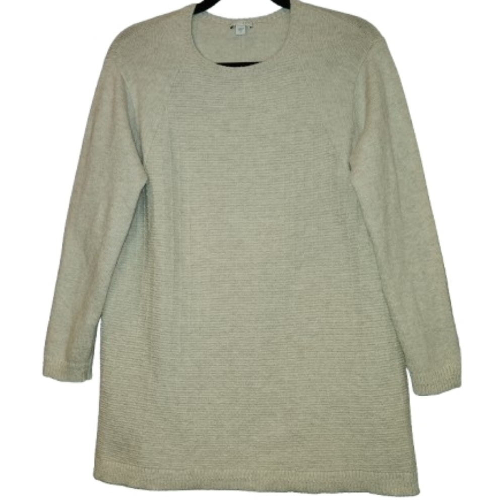 J. Jill Cream Super Soft Tunic Sweater Long Sleeves Size S Textured Front Cozy
